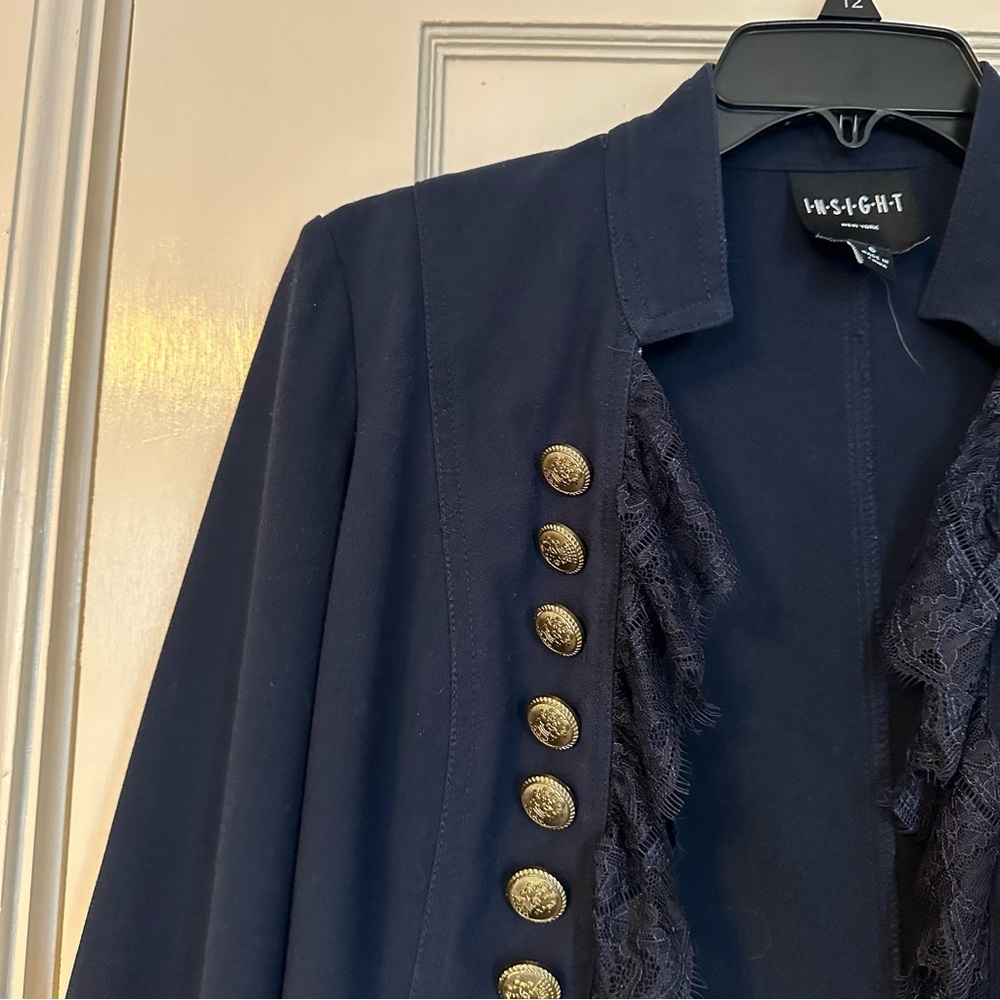 Insight Military Style Open Front Navy Blazer Sho… - image 7